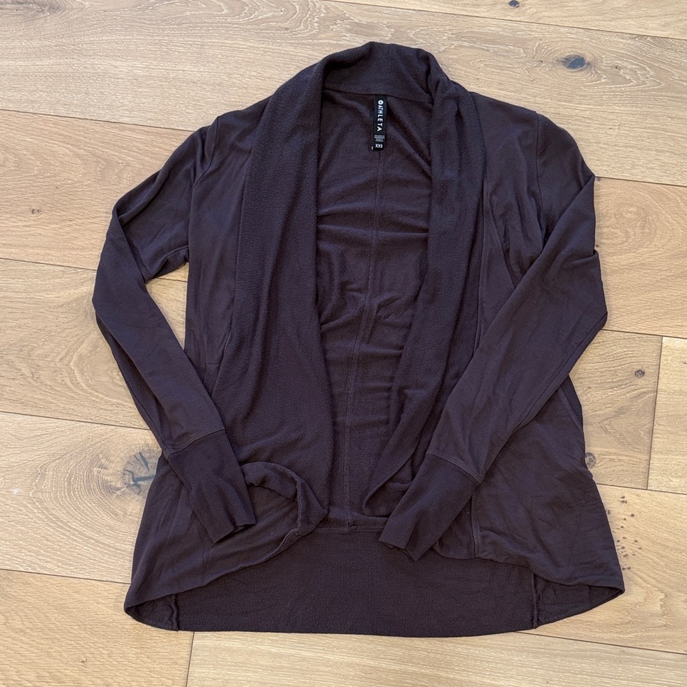 Athleta Eggplant Cardigan Sweater